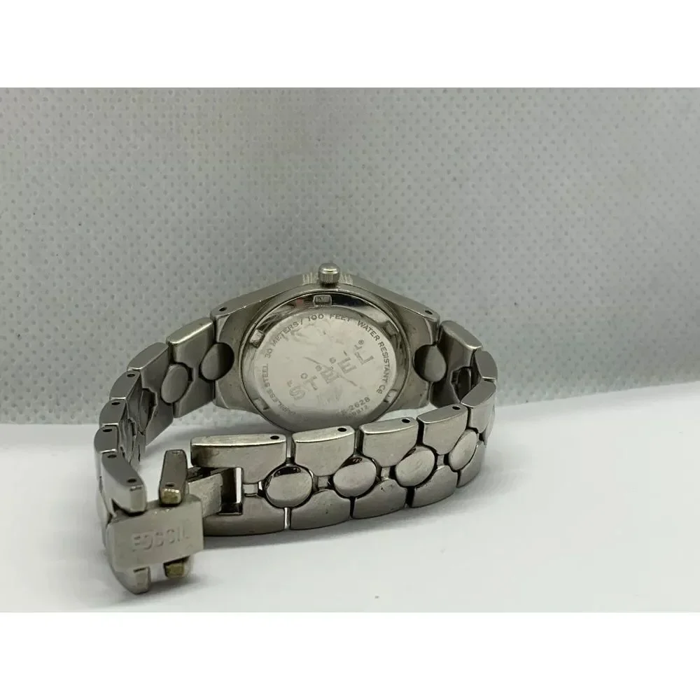 Fossil FS2628 Unisex Silver Stainless Steel Analog Dial Quartz Wrist Watch ZZ195